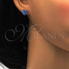 Stainless Steel Stud Earring, Heart Design, with Tanzanite Crystal, Polished, Golden Finish, 02.271.0022