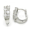 Rhodium Plated Huggie Hoop, with White Cubic Zirconia, Polished, Rhodium Finish, 02.267.0054.15