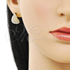 Oro Laminado Stud Earring, Gold Filled Style Teardrop Design, with Ivory Pearl, Polished, Golden Finish, 02.379.0082