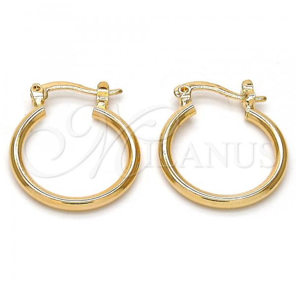 Oro Laminado Small Hoop, Gold Filled Style Polished, Golden Finish, 02.58.0020.15