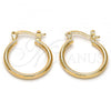 Oro Laminado Small Hoop, Gold Filled Style Polished, Golden Finish, 02.58.0020.15