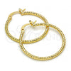 Oro Laminado Medium Hoop, Gold Filled Style Diamond Cutting Finish, Golden Finish, 02.168.0036.30