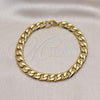 Stainless Steel Basic Bracelet, Curb Design, Polished, Golden Finish, 03.116.0041.09