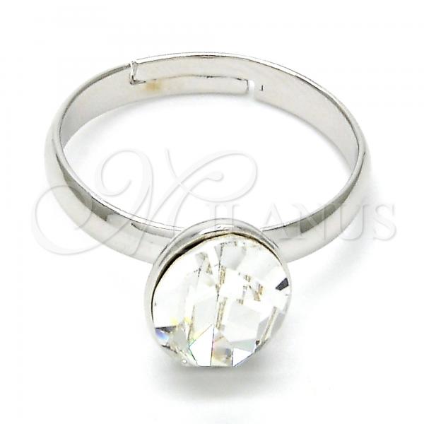 Rhodium Plated Multi Stone Ring, with Crystal Swarovski Crystals, Polished, Rhodium Finish, 01.239.0004.1 (One size fits all)