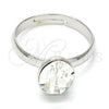 Rhodium Plated Multi Stone Ring, with Crystal Swarovski Crystals, Polished, Rhodium Finish, 01.239.0004.1 (One size fits all)