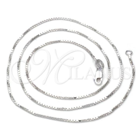 Sterling Silver Basic Necklace, Rhodium Finish, 04.203.0001.16
