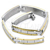 Stainless Steel Solid Bracelet, Polished, Two Tone, 03.114.0349.09