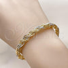 Oro Laminado Individual Bangle, Gold Filled Style Polished, Tricolor, 07.170.0054