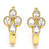 Oro Laminado Small Hoop, Gold Filled Style with White Cubic Zirconia, Polished, Golden Finish, 02.196.0019.1.15