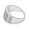 Rhodium Plated Mens Ring, with White Cubic Zirconia, Polished, Rhodium Finish, 01.266.0030.1.12 (Size 12)