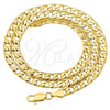 Oro Laminado Basic Necklace, Gold Filled Style Curb Design, Polished, Golden Finish, 5.222.004.18
