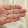 Oro Laminado Basic Necklace, Gold Filled Style Rolo Design, Polished, Golden Finish, 04.213.0277.18