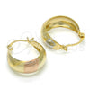 Oro Laminado Small Hoop, Gold Filled Style Polished, Tricolor, 02.106.0001.1.20