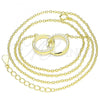 Sterling Silver Pendant Necklace, with White Cubic Zirconia, Polished, Golden Finish, 04.336.0030.2.16