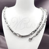 Stainless Steel Necklace and Bracelet, Polished, Steel Finish, 06.363.0059