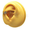 Oro Laminado Earcuff Earring, Gold Filled Style Moon Design, with White Micro Pave, Polished, Golden Finish, 02.210.0679