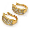 Oro Laminado Huggie Hoop, Gold Filled Style with White Cubic Zirconia, Polished, Golden Finish, 02.260.0006.20