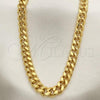 Oro Laminado Basic Necklace, Gold Filled Style Miami Cuban Design, Polished, Golden Finish, 5.223.011.30
