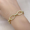 Oro Laminado Fancy Bracelet, Gold Filled Style Polished, Golden Finish, 03.213.0263.07