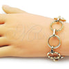 Oro Laminado Fancy Bracelet, Gold Filled Style Rolo Design, Polished, Golden Finish, 03.429.0012.08