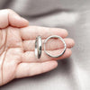 Rhodium Plated Huggie Hoop, Chunky Design, Polished, Rhodium Finish, 02.195.0305.1.30