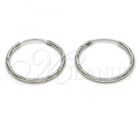 Sterling Silver Small Hoop, Diamond Cutting Finish, Rhodium Finish, 02.285.0002.25