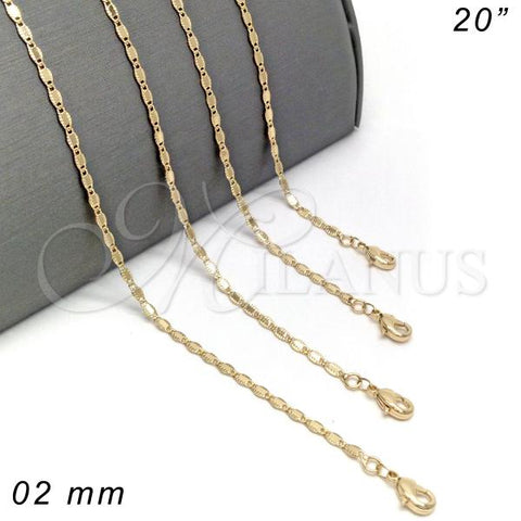 Oro Laminado Basic Necklace, Gold Filled Style Polished, Golden Finish, 04.213.0071.20