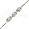 Sterling Silver Fancy Bracelet, with White Cubic Zirconia and White Micro Pave, Rhodium Finish, 03.286.0013.07