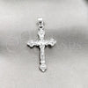 Sterling Silver Religious Pendant, Crucifix Design, Polished, Silver Finish, 05.395.0005