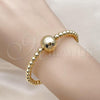 Oro Laminado Individual Bangle, Gold Filled Style Ball and Hollow Design, Polished, Golden Finish, 07.282.0008