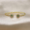 Oro Laminado Individual Bangle, Gold Filled Style with Green and White Micro Pave, Polished, Golden Finish, 07.368.0001.1