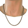Gold Tone Basic Necklace, Rope Design, Polished, Golden Finish, 04.242.0041.24GT