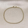 Oro Laminado Basic Bracelet, Gold Filled Style Bismark Design, Diamond Cutting Finish, Golden Finish, 04.213.0066.07