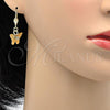 Oro Laminado Dangle Earring, Gold Filled Style Butterfly Design, with  Cubic Zirconia, Diamond Cutting Finish, Golden Finish, 69.011