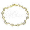 Oro Laminado Fancy Bracelet, Gold Filled Style Moon and Sun Design, Polished, Golden Finish, 03.326.0020.07