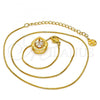 Gold Tone Pendant Necklace, Teardrop Design, with White Cubic Zirconia, Polished, Golden Finish, 04.213.0021.16.GT