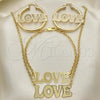 Oro Laminado Necklace, Bracelet and Earring, Gold Filled Style Love Design, Polished, Golden Finish, 06.63.0246