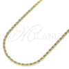 Oro Laminado Basic Necklace, Gold Filled Style Rope Design, Polished, Golden Finish, 04.213.0136.18