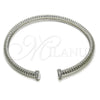 Rhodium Plated Individual Bangle, with White Cubic Zirconia, Polished, Rhodium Finish, 07.60.0014.1