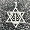 Sterling Silver Fancy Pendant, Star of David Design, Polished, Silver Finish, 05.392.0081