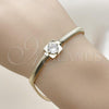 Oro Laminado Fancy Bracelet, Gold Filled Style Rat Tail Design, with White Cubic Zirconia, Polished, Golden Finish, 03.213.0367.08