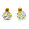 Stainless Steel Stud Earring, with Apple Green Crystal, Polished, Golden Finish, 02.271.0007.1
