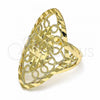 Oro Laminado Elegant Ring, Gold Filled Style Diamond Cutting Finish, Golden Finish, 01.233.0009.08 (Size 8)