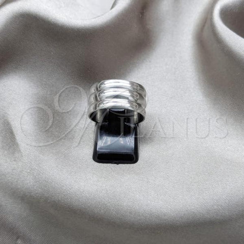 Stainless Steel Mens Ring, Polished, Rhodium Finish, 01.63.0718.06