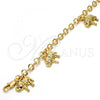 Oro Laminado Charm Bracelet, Gold Filled Style Elephant Design, Diamond Cutting Finish, Golden Finish, 03.63.1789.07
