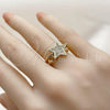 Oro Laminado Multi Stone Ring, Gold Filled Style Star Design, with White Micro Pave, Polished, Golden Finish, 01.310.0039