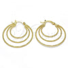 Oro Laminado Medium Hoop, Gold Filled Style Diamond Cutting Finish, Golden Finish, 02.168.0043.35