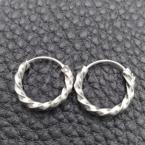 Sterling Silver Small Hoop, Diamond Cutting Finish, Silver Finish, 02.399.0032.15
