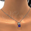 Rhodium Plated Pendant Necklace, Bow Design, with Aurore Boreale Swarovski Crystals and White Micro Pave, Polished, Rhodium Finish, 04.239.0024.1.16