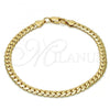 Gold Tone Basic Bracelet, Polished, Golden Finish, 04.242.0022.09GT